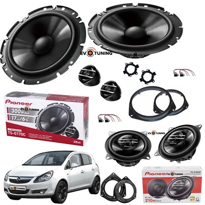 PIONEER EVOTUNING - NO HERTZ Kit 6 Casse Altoparlanti Pioneer Anteriori Posteriori +Adattatori Opel Corsa D