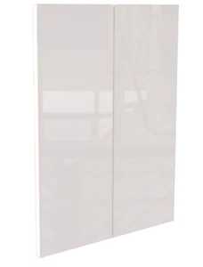 Homebase Modern Slab Gloss White Kitchen Cabinet Door Pair 275mm - Picture 1 of 2