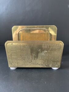 Small Brass Letter Rack with a City / London Theme Piccadilly Circus 