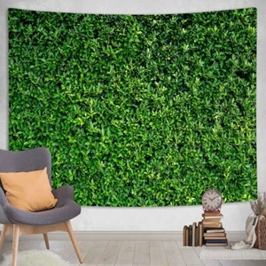 Green Leaves Extra Large Tapestry Wall Hanging Garden Lawns Fabric Room Decor - Picture 1 of 7