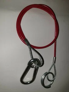 Abreißseil für Anhänger 1000mm / 1m mit Karabiner und Ring , Fangseil Abreisseil - Bild 1 von 2