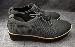 Eileen Fisher Women's Eddy 2 Oxford Wedge Graphite Stretch Knit 9.5 M - Picture 1 of 6