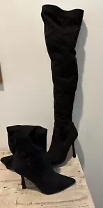Steve Madden Women's Vanquish Black Sexy Over-The-Knee Thigh High Boots Size 9M - Picture 1 of 8