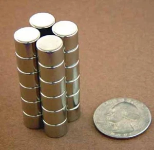24 Stck. MAGNETE Neodym STANGE 0,4 ZOLL - DREIFACH PLATTIERT - Bild 1 von 6