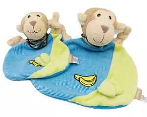 Sterntaler 2 X Affe Schmusetuch 🦊 Blau Braun Schnuffeltuch Kuscheltuch - Bild 1 von 6