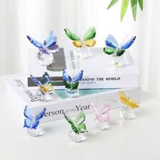 Crystal Butterfly Figurine Animal Ornaments Crafts Glass Paperweight Home Decor;