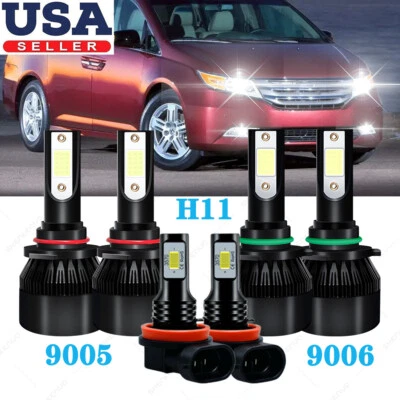 For Honda Odyssey 2005 2006 2007 2008 2009 2010 LED Headlight Hi/Low Fog Light - Image 1 of 4