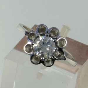 Women's Ring 585 White Gold Diamond 0,880ct Width 56 New - Picture 1 of 8