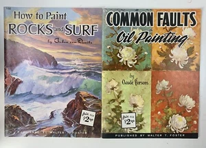Walter T Foster Art Books (Lot of 2) How to Paint Rocks Surf Common Faults Oil - Picture 1 of 3