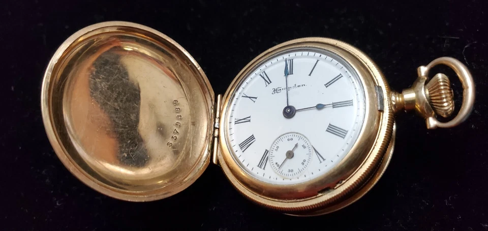 Reloj Bolsillo Antiguo 1904 Hampden Molly Stark 14K GF 7 Joyas Cuerda Manual Damas Foto 1 de 4