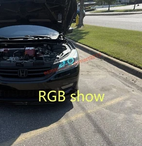 4x for Honda Accord 13-15 headlight RGB halo ring Angel Eye blue tooth DRL lamp - Picture 1 of 17