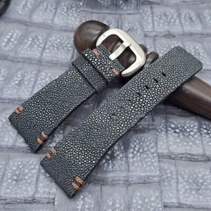 Cinturino orologio pelle Stingray 28mm/24mm su misura pelle esotica design minimalista - Foto 1 di 10