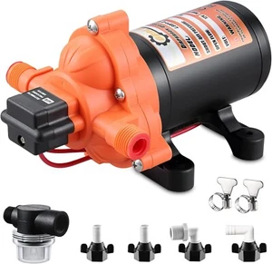 RV Water Pump, 12V Diaphragm Water Pump, 4.0GPM, 45PSI, Self-Priming, RV, Boat  - Picture 1 of 6