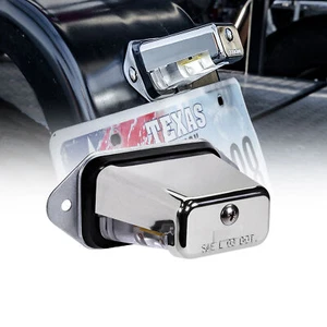 Chrome 12V DC Surface-Mount DOT LED License Plate Light for Boat Trailer UTV ATV - Foto 1 di 8
