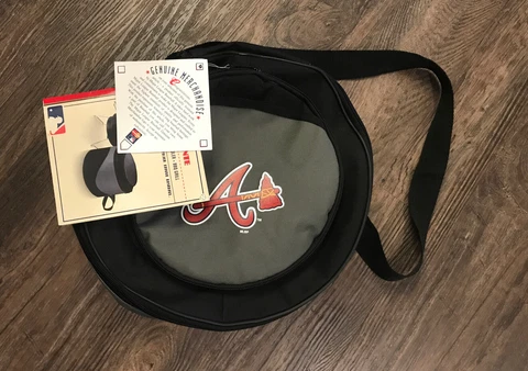 Atlanta Braves BBQ Grill Cooler Tote 10" diameter MLB Portable New *Incomplete* Cover