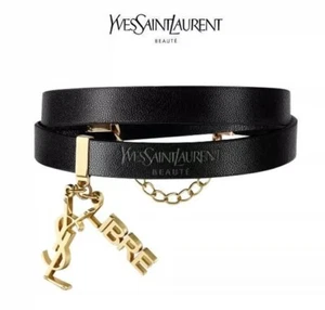 Yves Saint Laurent Beauty Bracelet Choker Novelty BLACK Gold 37cm Japan New - Picture 1 of 10