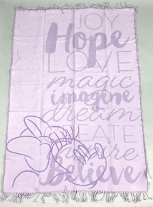 Manta Disney Minnie Mouse 40"x 60" púrpura metálico impresión de escritura - Imagen 1 de 5