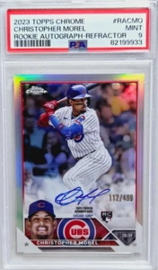 2023 Topps Chrome Christopher Morel Refractor /499 Rookie Card Auto RC PSA 9 - Picture 1 of 2