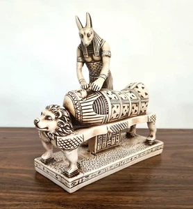 God Anubis Mummifying King Tutankhamun- Exquisite Stone Masterpiece Statue - Picture 1 of 16