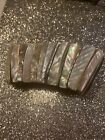Natural Mother Of Pearl Abalone Vertical Strips   Stretch Bracelet