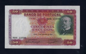 PORTUGAL 50 Escudos 1944 P-154 XF++ FECHA RARA - Imagen 1 de 2