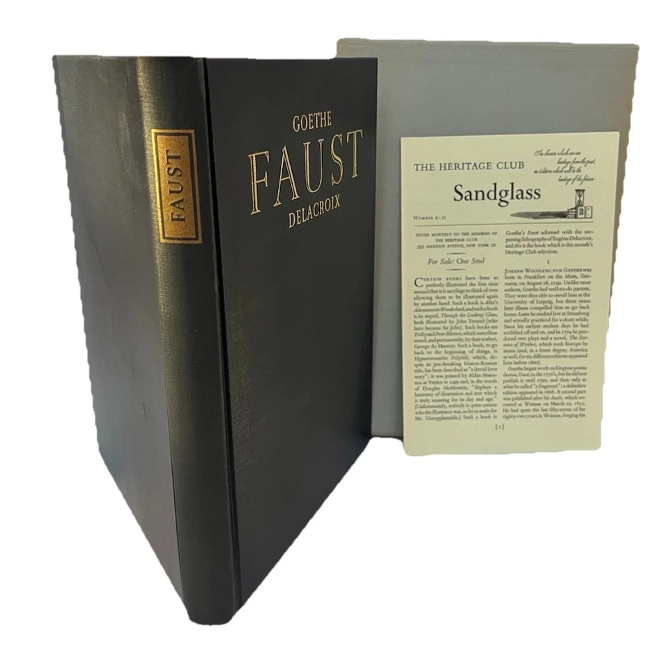 FAUST JOHANN WOLFGANG VON GOETHE 1959 Heritage Club Press w/Slipcase + Sandglass - Image 1 of 4