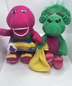 Pacchetto peluche vintage 2001 Sparkle 'N Sing Barney & Singing Baby Bop - Foto 1 di 11