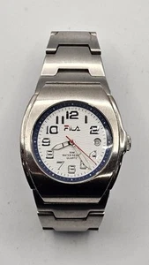 Fila Quartz 5 ATM Water Resistant Watch with White Dial and Blue Bezel Working - Picture 1 of 4