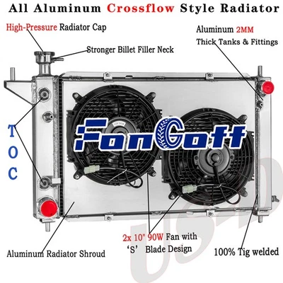 Ventilador de cubierta de radiador de 3 filas para 94-95-96 Ford Mustang 3,8 L V6 5,0 L V8 AT Foto 1 de 4