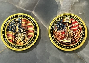 US Military Veteran Challenge Coin *Defenders of Freedom* Army-Navy-USAF-USMC - Bild 1 von 10