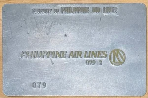 Vintage Philippine Airlines Airline Ticket Validation Plate - Picture 1 of 2