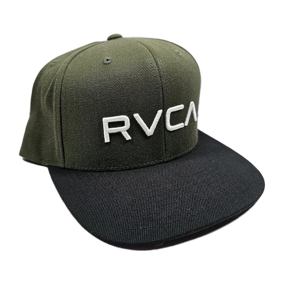 RVCA Olive/Black Twill MID FIT Mens Snapback Hat RHTRVC-66