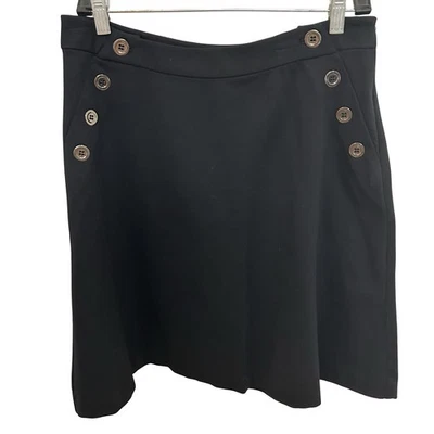 Falda Alfani Línea A Botones Acentos Negra Talla 4 Usada en Excelente Condición Macy’s Cottage Core Y2K Foto 1 de 4