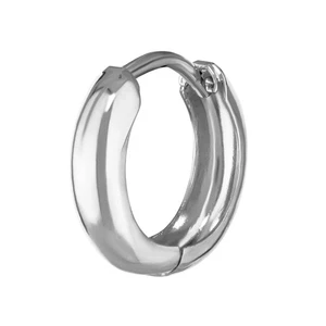 Single 8K 333 White Gold Hoop Earrings 12.2 x 3.2mm High Polished Round - Picture 1 of 2