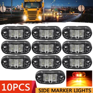 10 x Red Amber LED 10V-30V Side Marker Indicators Lights Trailer Truck Lamp - Picture 1 of 7