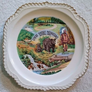 8.25" Vintage Great Smoky Mountains National Park Souvenir Plate NC TN - Picture 1 of 3