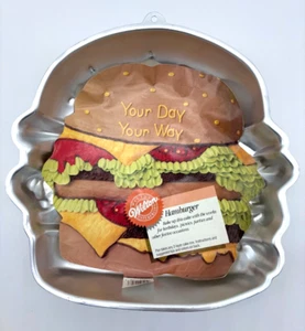 Wilton 1986 pastel de hamburguesa sartén hamburguesa con queso Whopper Big Mac #2105-3306 - Imagen 1 de 6