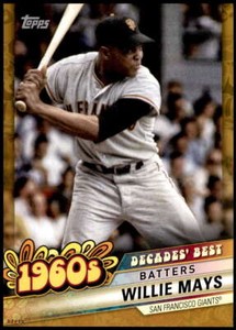 Willie Mays 2020 Topps Decade's Best Series 2 5x7 Gold #DB-26 /10 Giants
