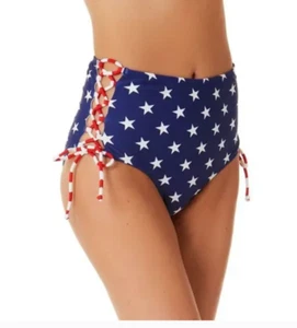 California Waves Junior's Lace Up High Waist Multi Bottom Swim Size-XL - Picture 1 of 13