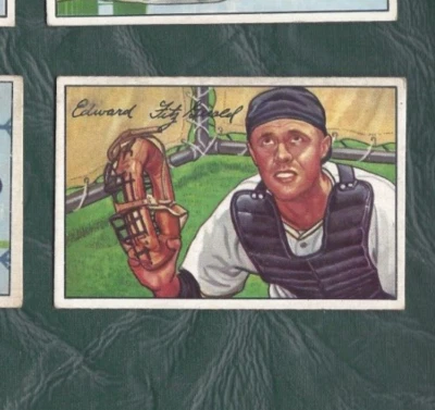 1952 Bowman baseball card #180 Eddie Fitzgerald Pittsburgh Pirates VGEX - Image 1 of 2