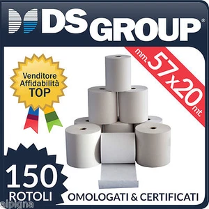 150 THERMAL ROLLS mm. 57x20 mt x POS HIGH QUALITY PAPER' - Picture 1 of 1