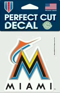 Miami Marlins Logo 4x4 Perfect Cut Car Decal See Description - Picture 1 of 1