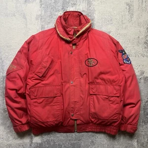 Vintage San Francisco 49ers NFL Padded Jacket Mens Size Large Made In Korea 90s - Picture 1 of 24