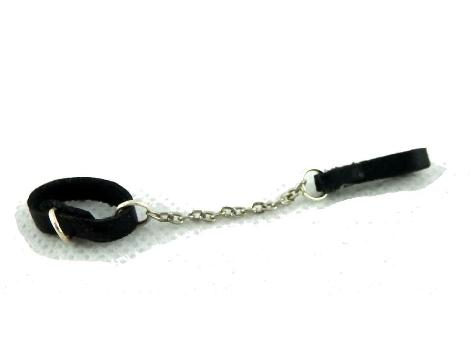 Casa Delle Bambole Nero Cane E Cavo Guinzaglio Fatto a Mano Miniatura Accessorio - Immagine 1 di 4