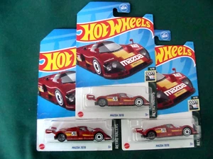 HOT WHEELS RED MAZDA787B LOT OF THREE (3) NEW IN PACKAGES - Picture 1 of 6
