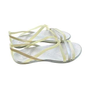 Crocs Womens Isabella Strappy Sandals Size 9M Yellow Gold Silver Comfort Lightwe - Picture 1 of 6