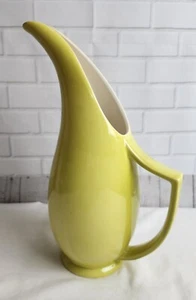 Red Wing Pottery Chartreuse Lotus Stretch Spout 13" Beverage Pitcher - Picture 1 of 18