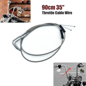 90CM 35'' Silver Throttle Cable Steel Wire For Harley Sportster XL883 1200 02-14 - Picture 1 of 11