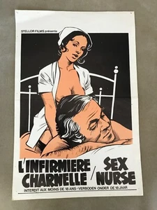 1970s Sexploitation Film Movie Poster”SEX NURSE / L’INFIRMIERE CHARNELLE” French - Picture 1 of 5
