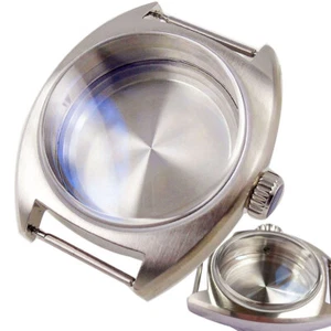 Vintage 36mm Brushed Stainless Steel Bow Sapphire Watch Case Fit NH35 NH36 2824 - Picture 1 of 19